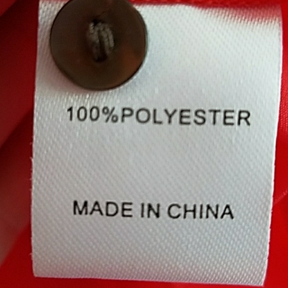 Orange/Red buttondown 100% polyester tank top - Picture 6 of 7